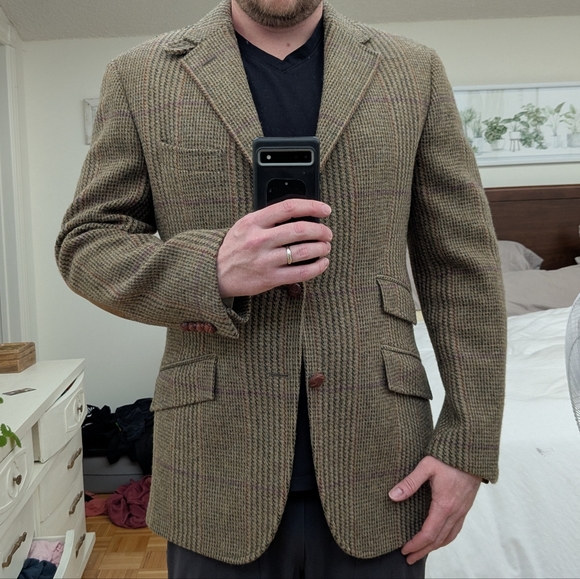 Ralph Lauren Brown Tan Sport Coat with Herringbone Pattern - Picture 12 of 15